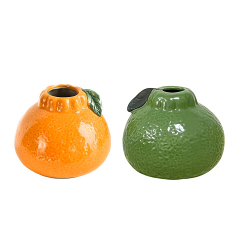 Ceramic Vases Orange Shaped Flower Vases Modern-green 1