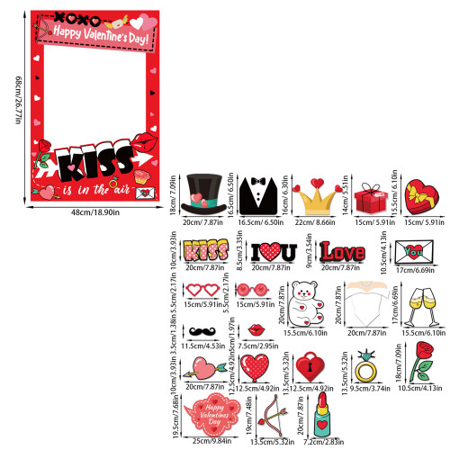 Valentines Day Photo Booth Props,Romantics-1pcs photo frame 2