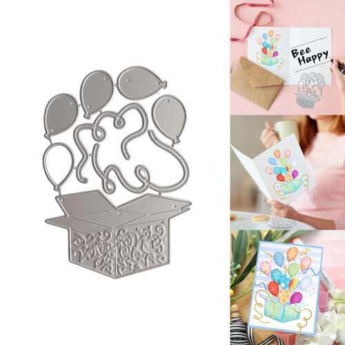 Balloons Present Box Die Cut Metal Embossing Stencils Carbon 1