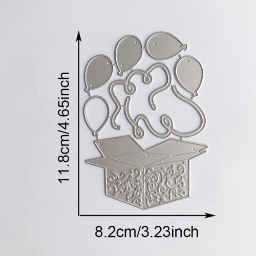 Balloons Present Box Die Cut Metal Embossing Stencils Carbon 2