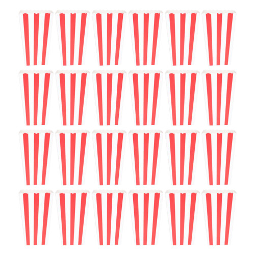 50Stk Einweg Popcorn Eimer Gestreifte Papier Boxen Für Snacks