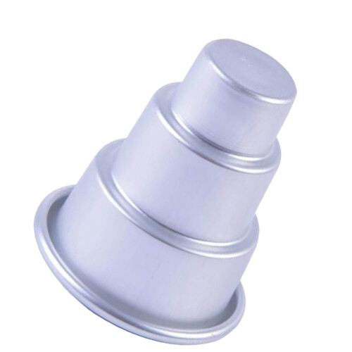 3Stk Runde Kuchenform Für Cupcake Pudding Backen (Silber, )