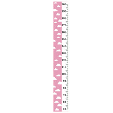 Wandlineal Wachstumskurve Holz Leinwand Weiße Wolke Pink