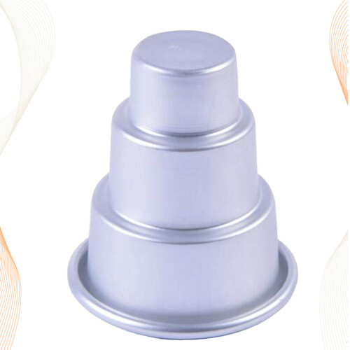 3Stk Runde Kuchenform Für Cupcake Pudding Backen (Silber, ) 1
