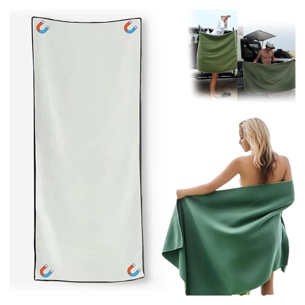 Magnet Towel Outdoor Magnetic Bath Towel Microfiber Quick-Dry Sand-Resistant Beach Towel With Magnetic Closure White-image-OPC-PMBYGFH-NEW