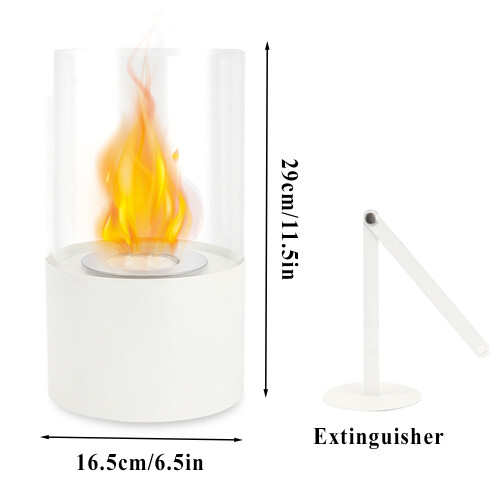 Fire Bowl Bio Ethanol Fireplace Fire Pit White 2