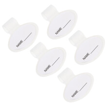 5Pcs White Plastic Stethoscope Name Tag Dual-Sided Id Clip Lightweight
