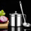 1 Set Ölbehälter, Küchenölfilter, Ölfiltertopf Mit Löffel (Silber) 3