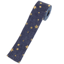 1Rouleau Ruban Cadeau Bleu Marine Étoile Tissu Pratique Pour Artisanat