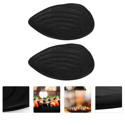 2Stk Schwarzes Sushi Teller Aufbewahrungs Tablett 2