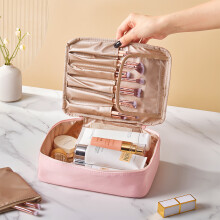 Large Portable Travel Makeup Bag, Pink