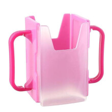 Juice Box Holder Toddler Carton Milk Holder No Squeeze Cup Holder Portable Spill Proof Adjustable Length Pink