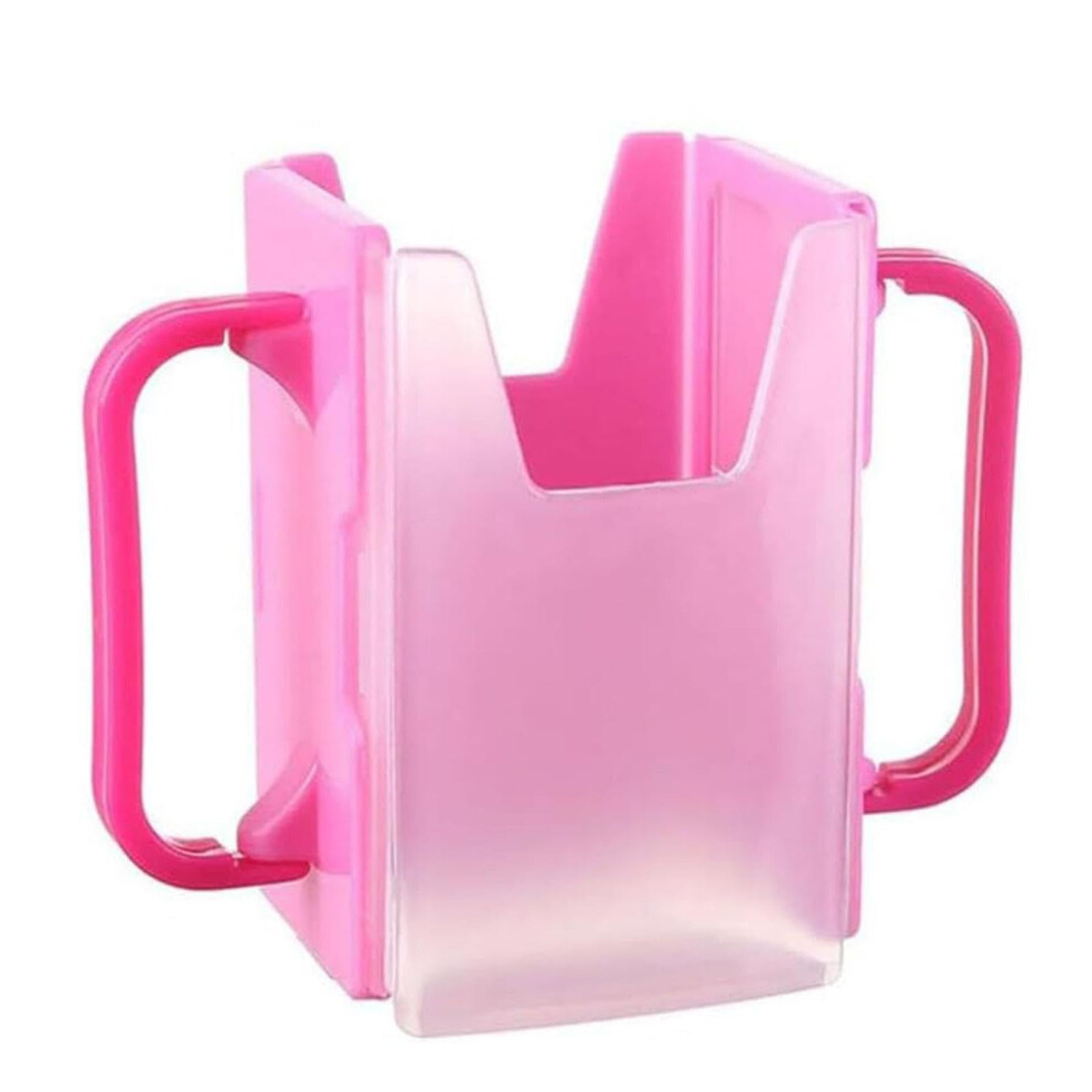 Juice Box Holder Toddler Carton Milk Holder No Squeeze Cup Holder Portable Spill Proof Adjustable Length Pink