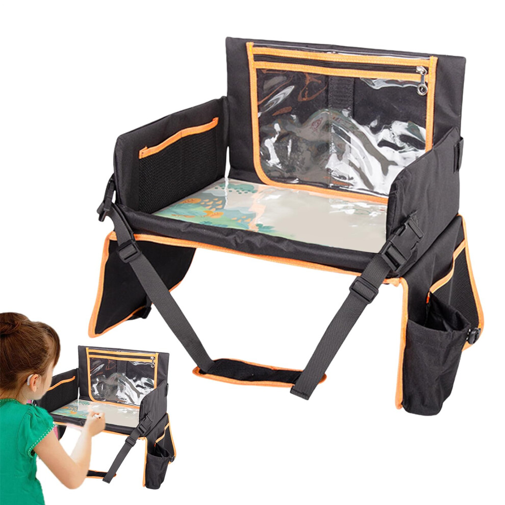 Travel Tray for Children Plane Travel Tray Desk Organizer for Tablet Snack Drinks Car Airplane Kids Portable Tray