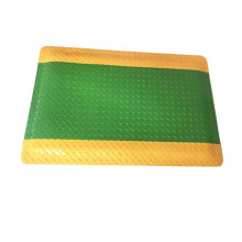 Industrial Prevent Fatigue Mat, Yellow Striped Border, Slip-Resistant, Grease/Oil Resistant, Ergonomic, 60 X 90 Cm