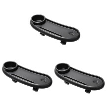 Stroller Snack Tray 3-Pack With Cup Holder Plastic Tray For Pushchairs Easy Install Clean Durable Black Pram Plate