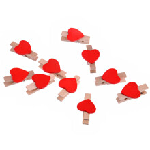 Mini Herzform Holzklammer 10 Set