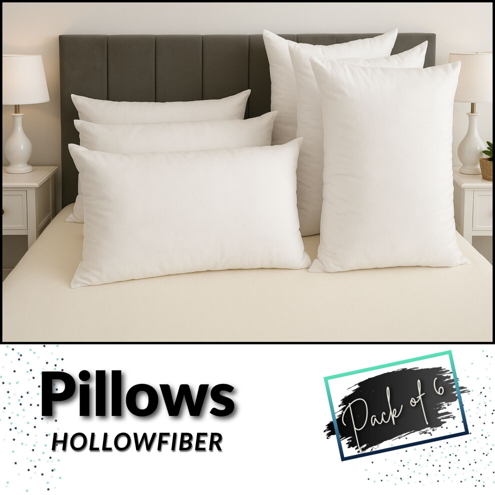 Chilimilii (Pack Of 6) Pillows Hollowfiber Filled Bounce Back Hotel Quality Anti Allergenic Pack Of 2,4,6,8