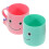 2 tazas plástico dibujos para cepillo 1