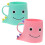 2 tazas plástico dibujos para cepillo 10
