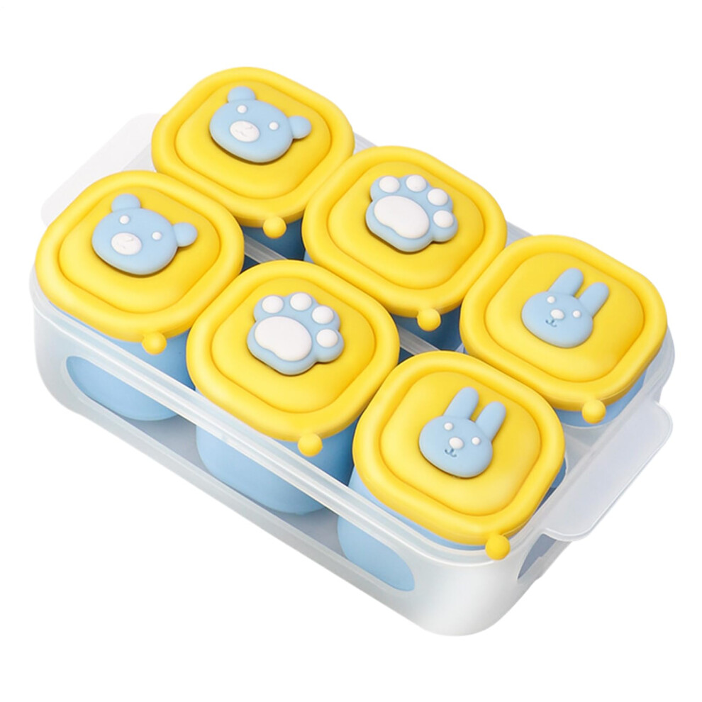 Baby Food Freezer Molds With 6-Cavity Silicone Mold, Dust-Proof Toddler Puree Organizer Box For Hotels And Restaurants