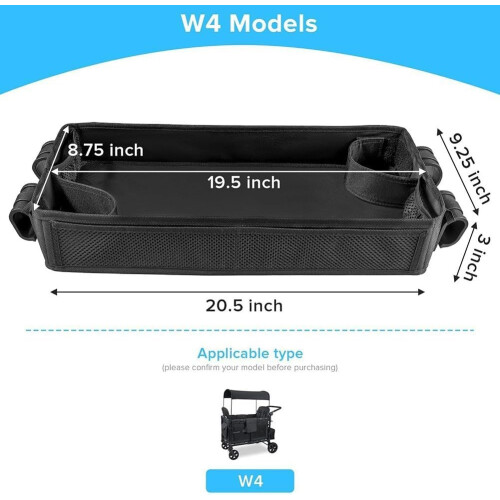 Stroller Snack Tray Compatible With Wonderfold W1/W2/W4 Functional Design With Storage Compartments (Large) 1