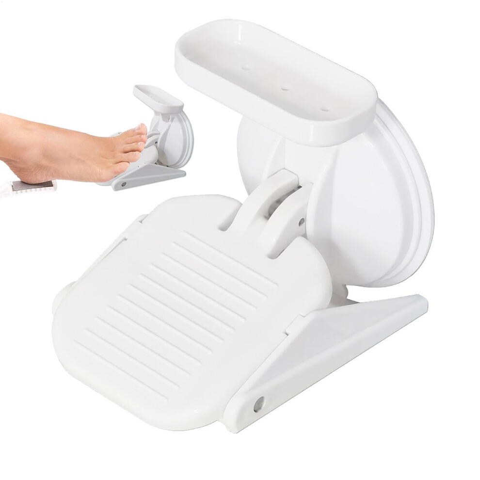 Reusable Bathroom Pedal Shower Foot Rest Suction Cup Non-Slip No Drilling Required Holds Shampoo And Soap Hostel