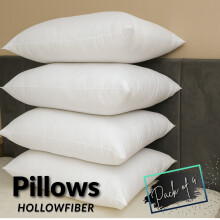 (Pack of 4) Pillows Hollowfiber Filled Bounce Back Hotel Quality Anti Allergenic Pack of 2,4,6,8