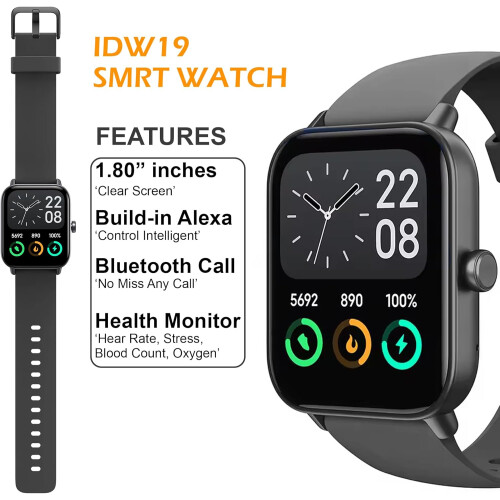HD Smart Watch Bluetooth Fitness Tracker Black 1