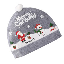 Fashion Winter Christmas Hat with Lovely Designs Party-Gray
