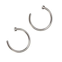 2 Unisex Titanstahl Nasenring 8mm Silber