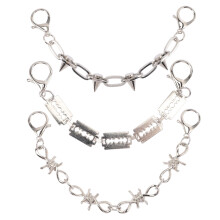 3Stk Vintage Punk Schuhe Charms Diy Niete Kette