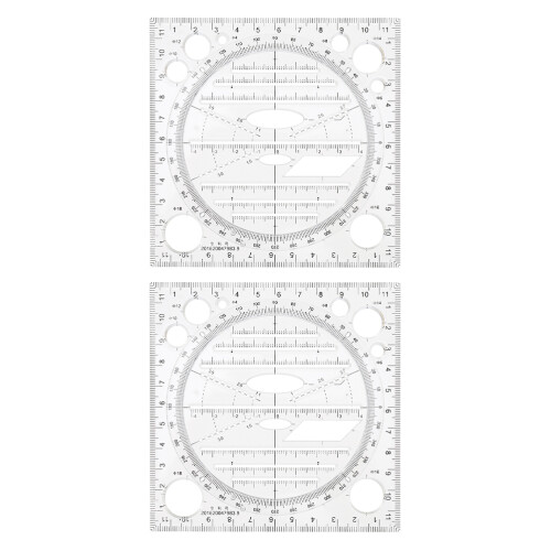 2 . Schablone Mathematik Zeichenlineal Multifunktional