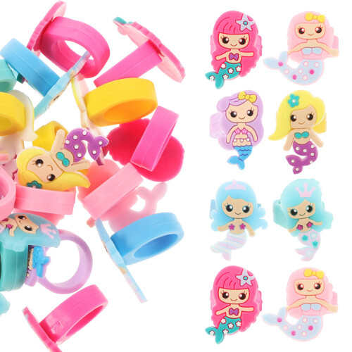24 unid. anéis pvc, decorativos e lembrancinhas