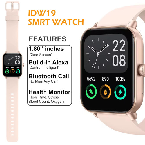 Bluetooth Smart Watch 1.8 HD Fitness Tracker Black 1