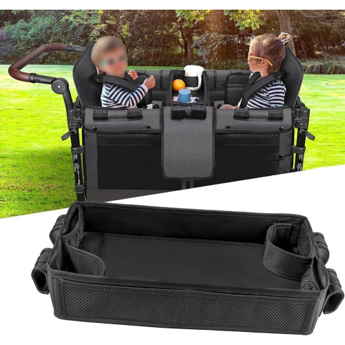 Snack Stroller Tray Large Size With Storage For Kids' Essentials Fits Wonderfold Strollers 2