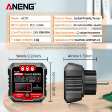 ANENG Steckdosenprüfer 250V LCD Polarisationscheck