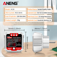 ANENG Steckdosenprüfer 250V LCD Polarisationsprüfung