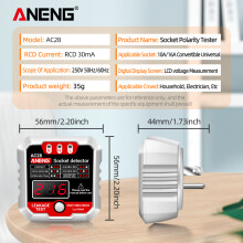 ANENG Steckdosenprüfer 250V LCD Polarisationscheck