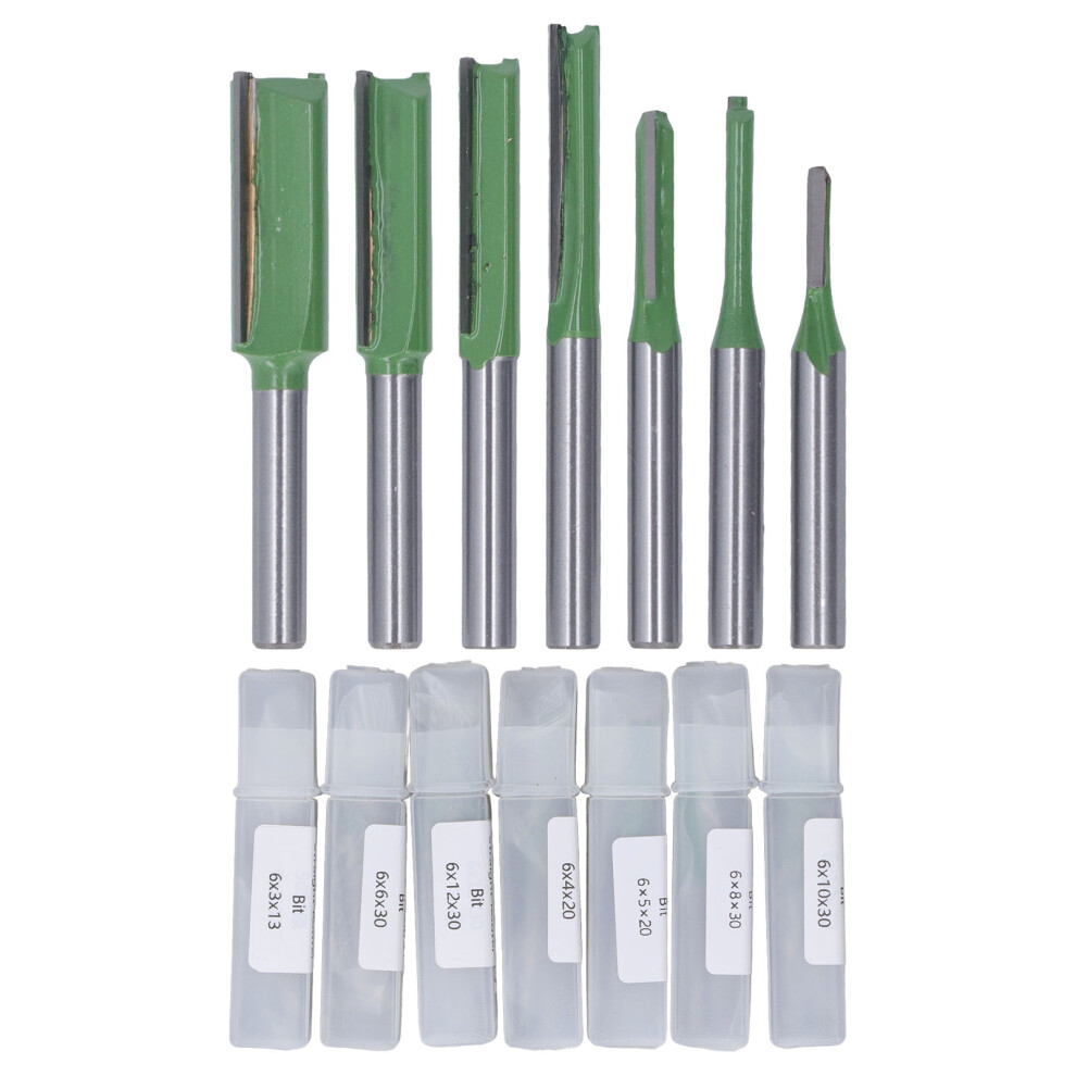 7Pcs Straight Router Bit Round Shank Milling Cutter Set Woodworking 323163325859