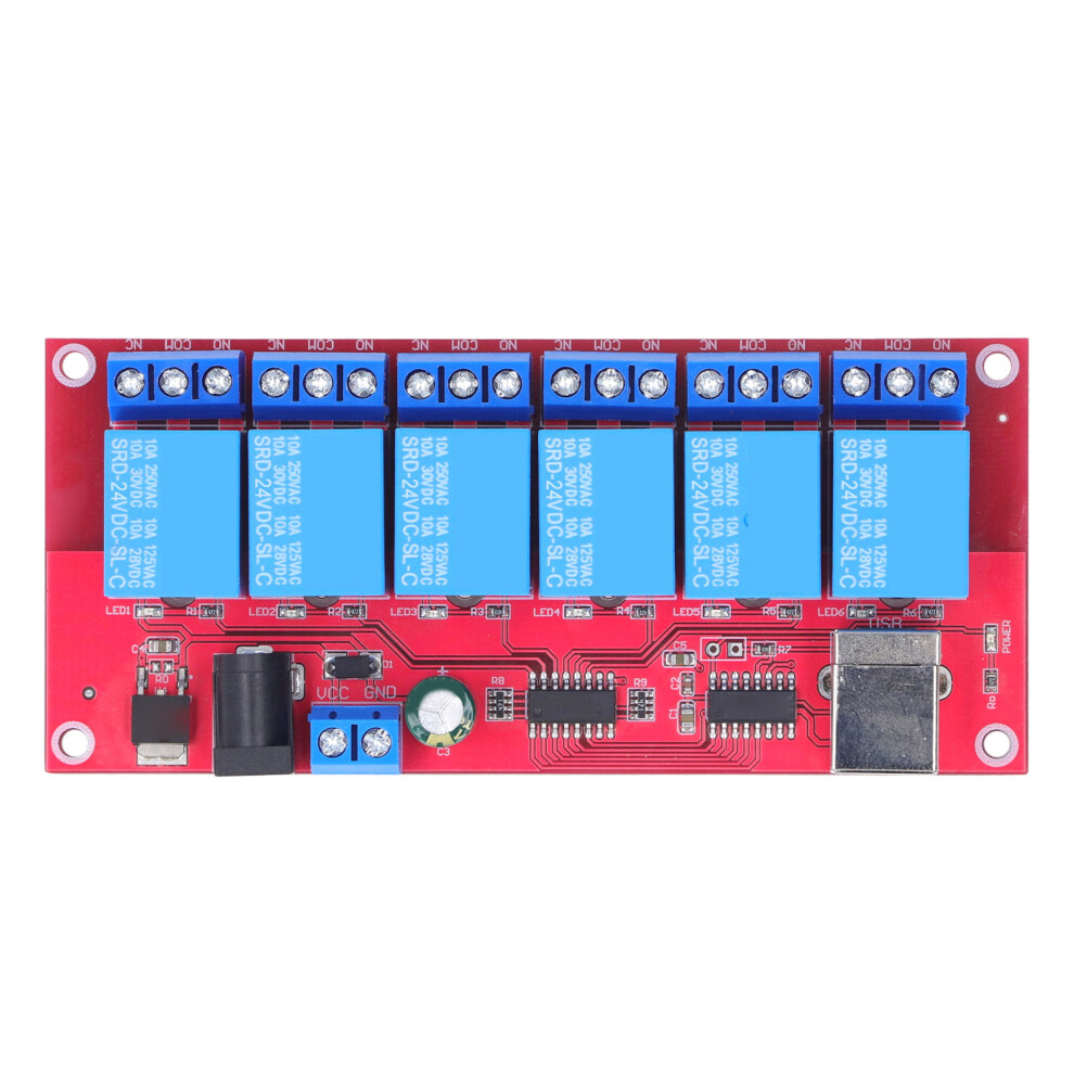 (5V) 6 Channel Usb Relay Module Adjustable Hid Free 24V 323163325880