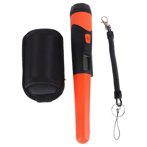 Oranger Metalldetektor mit LCD-Display und Sonde