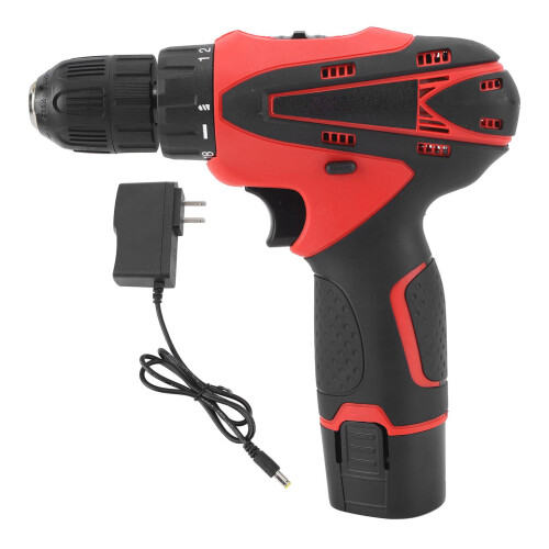Cordless Electric Screwdriver 2 Speed LED Light 12V