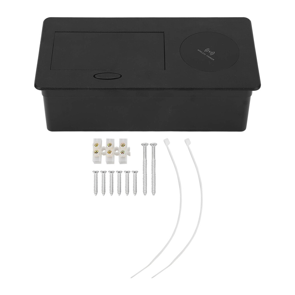 Embedded Desktop Socket Wireless Charger 2 Pin Ac250v Black 323163321080