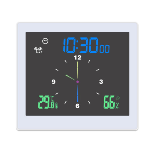 Waterproof Digital Clock Thermometer Hygrometer LCD Dual Alarms