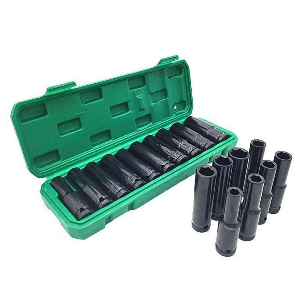 10 Pcs 1/2 Socket Set 10Mm-24Mm Hex Electric Wrench Impact Set 323163334622