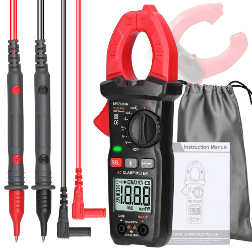 Digital Clamp Meter 600V Multifunction Tester NCV Current Resistance