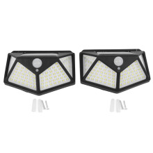 2x Solar-Bewegungsmelder-Licht, 4-seitig, 100 LEDs, wasserdicht