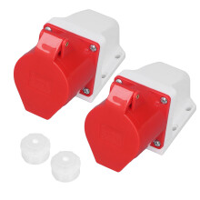2x 5-Pol IP44 Wasserdicht Industriesteckdose 3-Phasig 32A