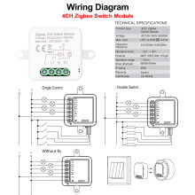 4CH Zigbee Smart Switch Relais Modul 2-Weg Alexa